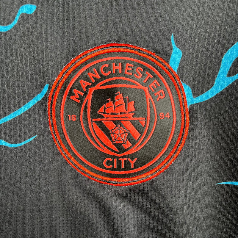 Camisa Manchester City III 2023/24 Torcedor - Preto e Azul- Masculino