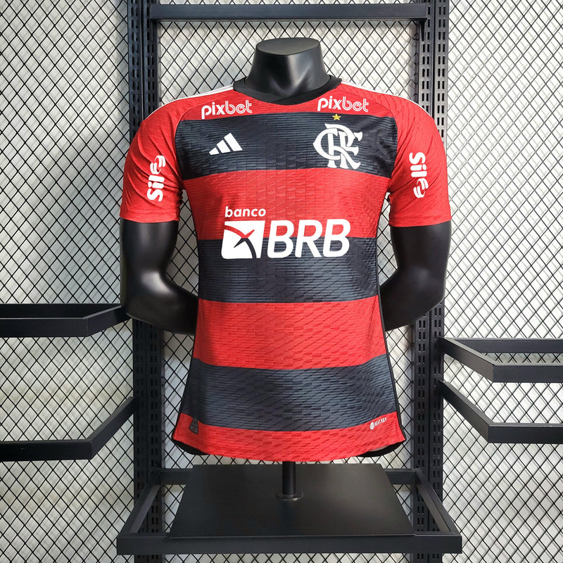 Camisa Flamengo Home (1) 2023/24 Adidas Jogador Masculina Com Patrocínios