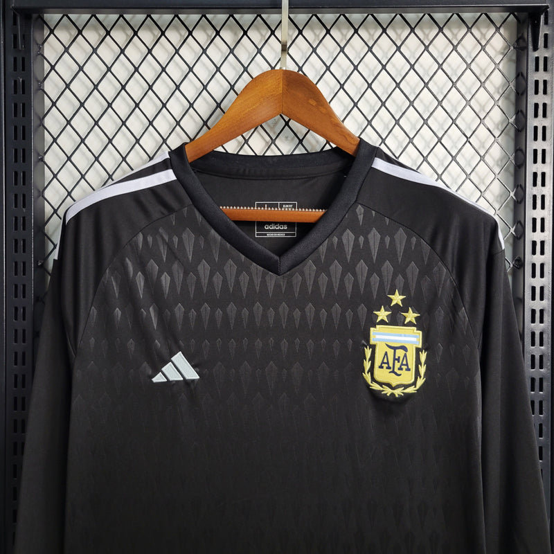 Camisa Argentina Black  2023/24 Torcedor Manga Longa Masculina