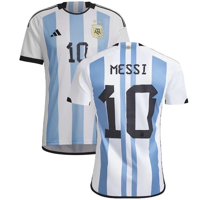 Camisa Argentina Copa do Mundo I 22/23 - Adidas Torcedor Masculina Personalizada MESSI N° 10
