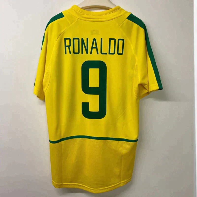 Camisa Brasil Retro Copa 2002 - Nike Torcedor Masculina Personalizada RONALDO Nº9